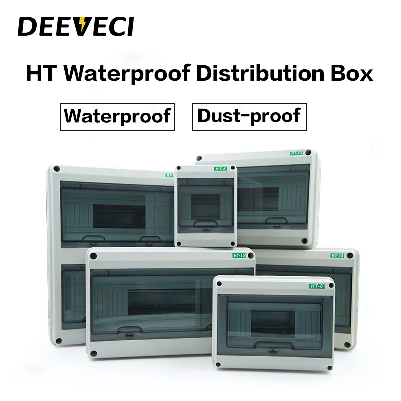 Outdoor Power Supply Box - HT-5/8/12/15/18/24 Plastic Distribution Box Waterproof MCB