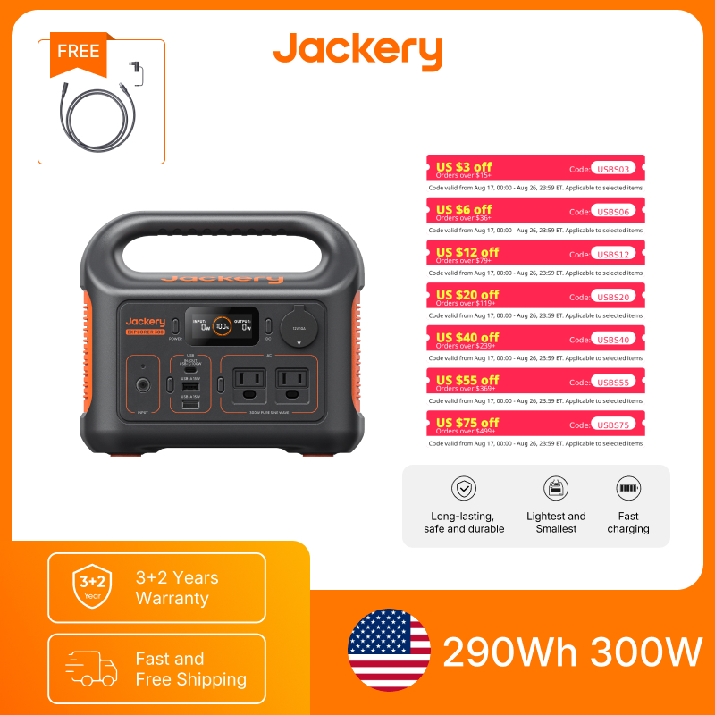 Outdoor Power Adapter - Jackery Portable Power Station Explorer 300New