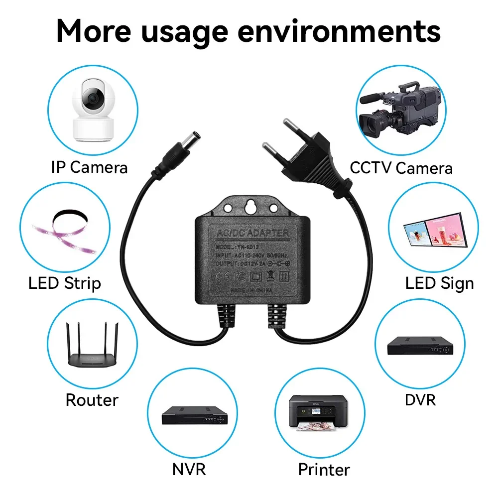 Power Adapter  DC12V 2A Waterp - огляд і ціна Outdoor Power Adapter