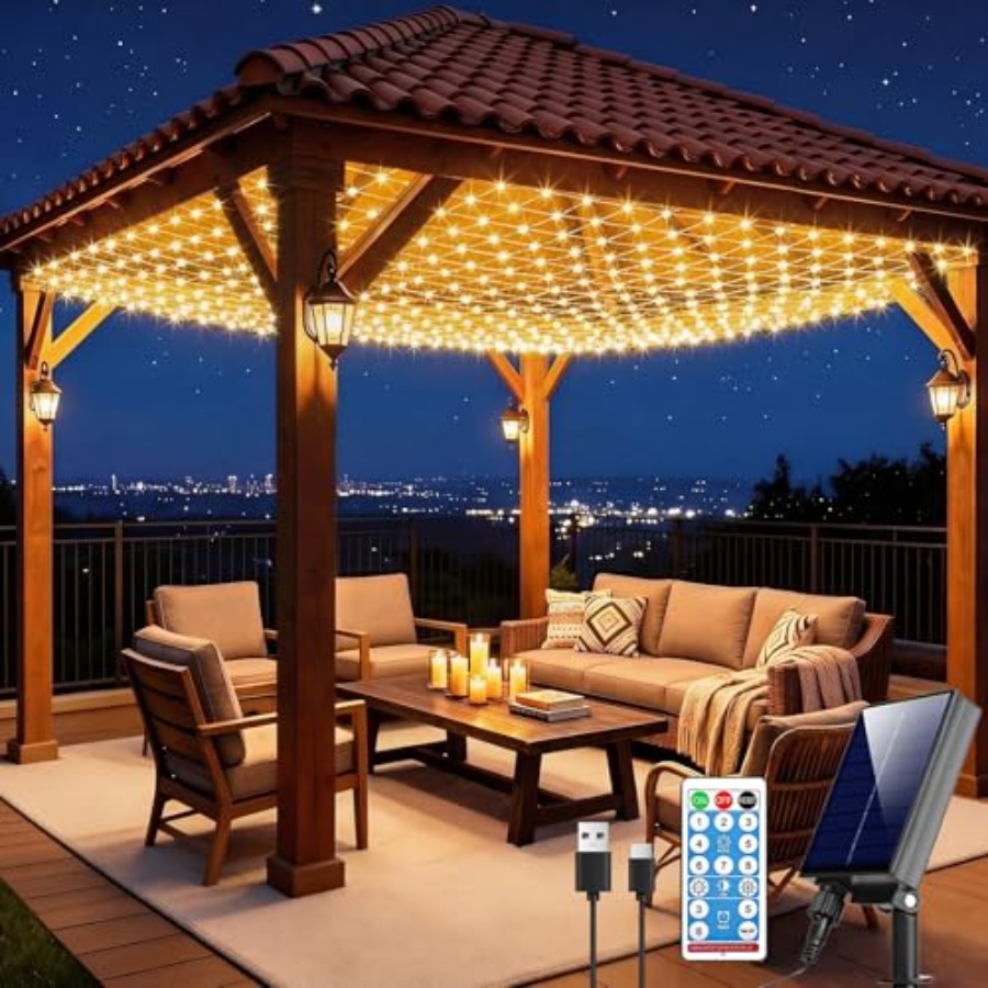 Solar Net Lights, 10x10ft Gaze - огляд і ціна Outdoor Power For Gazebo