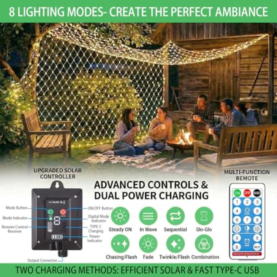 Solar Net Lights, 10x10ft Gaze - огляд і ціна Outdoor Power For Gazebo