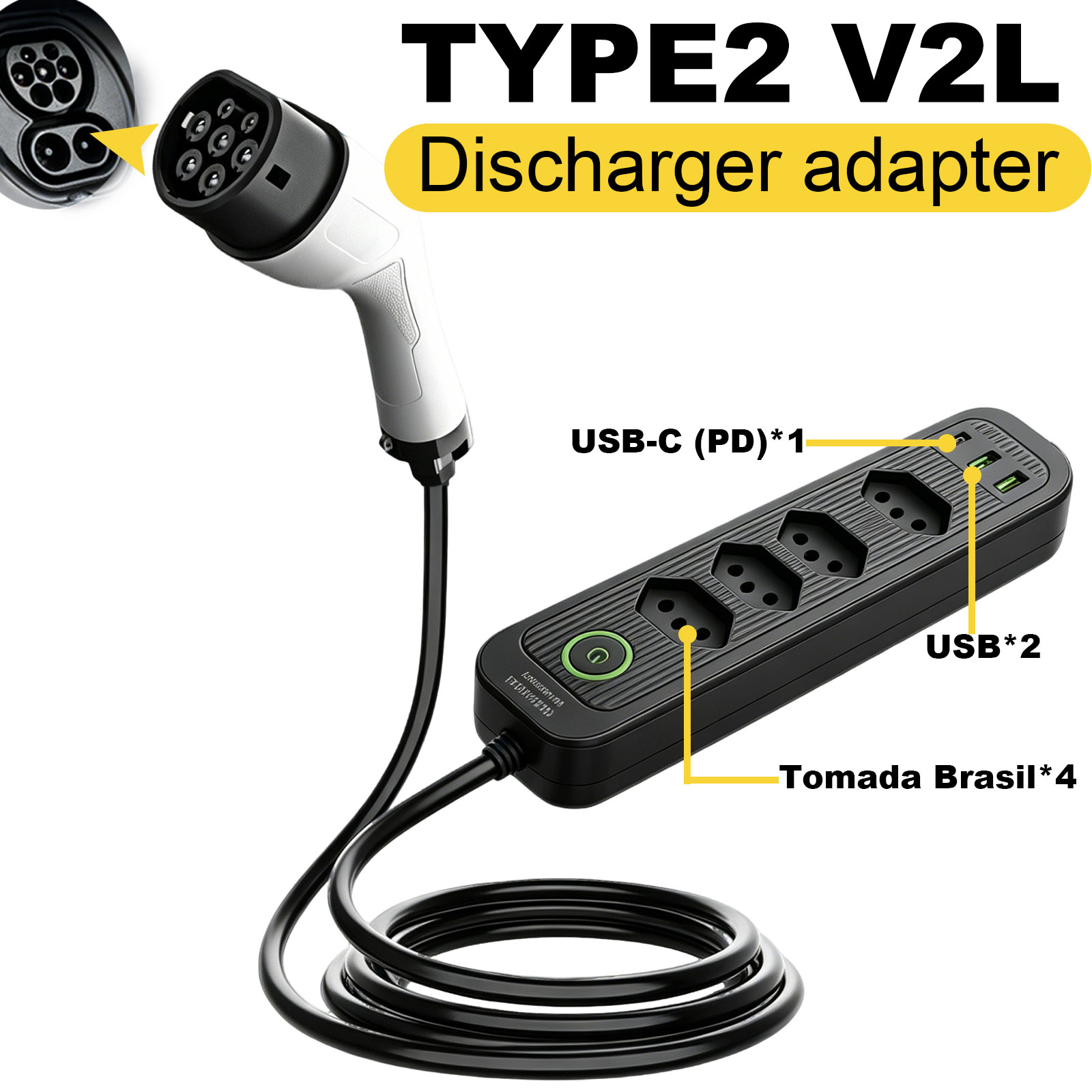Type2 V2L Discharge Adapter 16 - огляд і ціна Outdoor Power Adapter