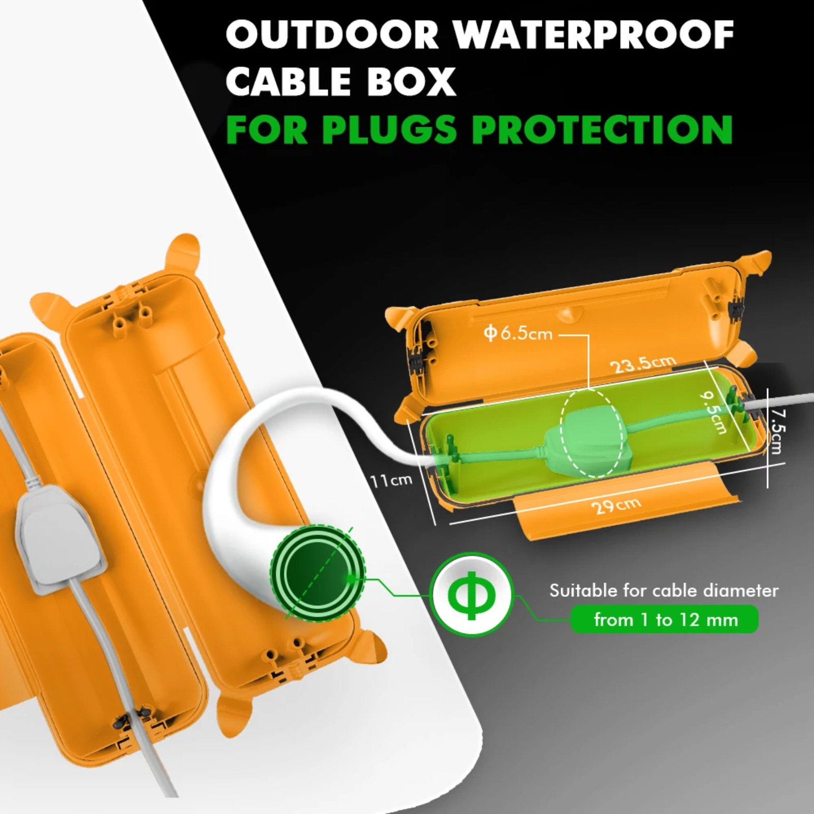 IP44 Outdoor Extension Cord Co - огляд і ціна Outdoor Power Adapter