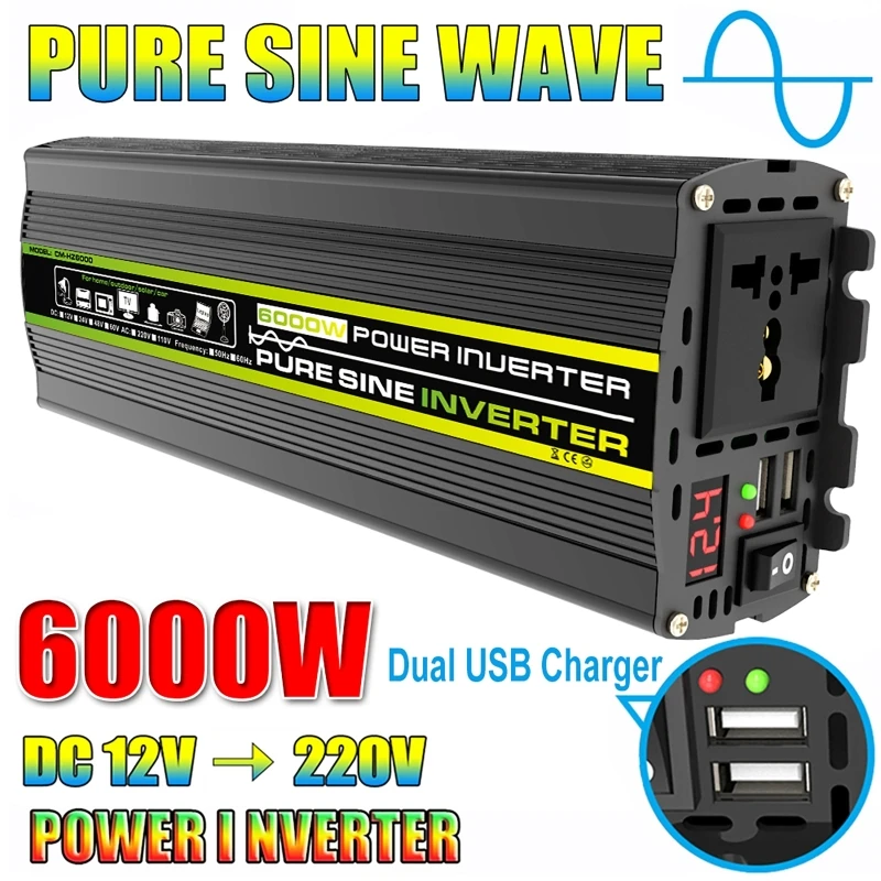 6000W DC12/24V to AC 220V Pure - огляд і ціна Ac Outdoor Power